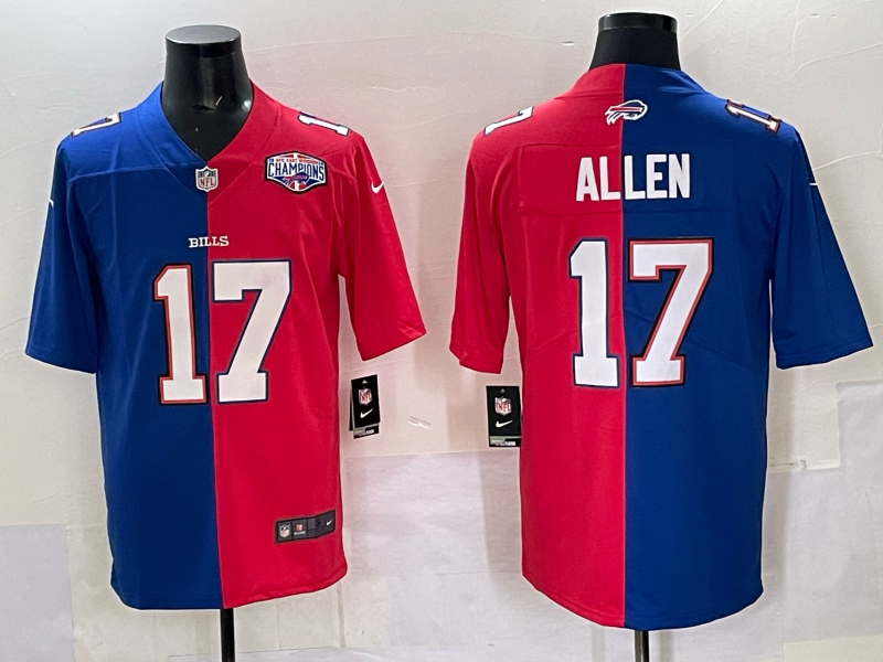 Men Buffalo Bills #17 Allen red blue Nike 2025 Limited NFL Jersey style 001